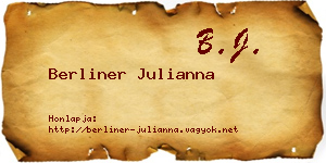 Berliner Julianna névjegykártya